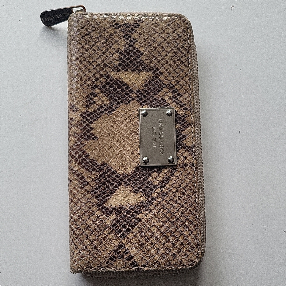 Michael Kors Brown Snake Pattern Wallet